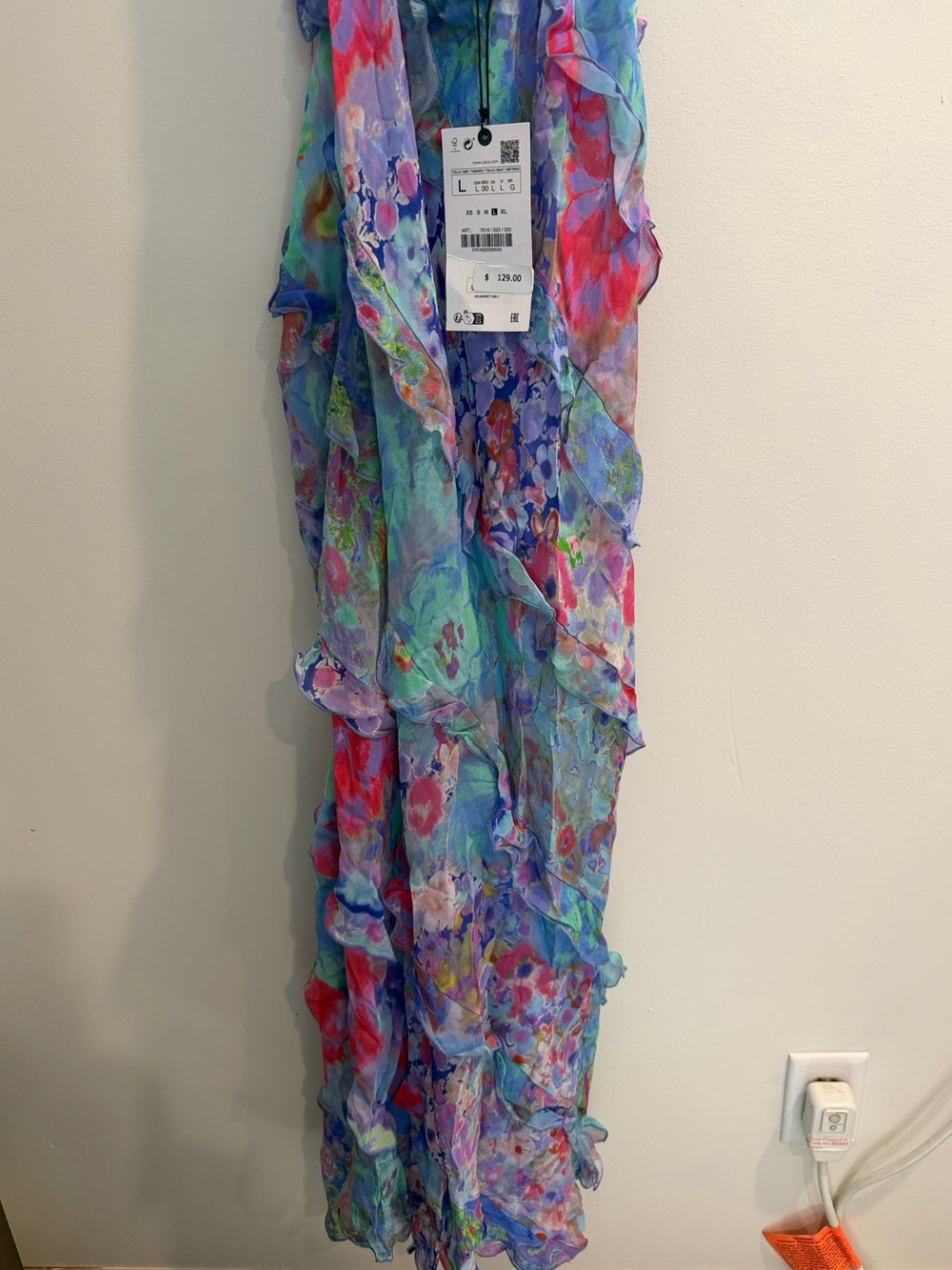 Zara Multicolor Floral Halter Dress - Picture 4 of 7